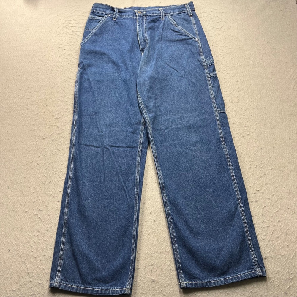 Vintage Carhartt B13DST Loose Fit Carpenter Jeans Mens 32x30 Dark Stone 2002